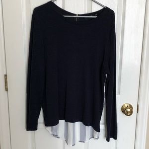 Astoria woven back zipper knit top